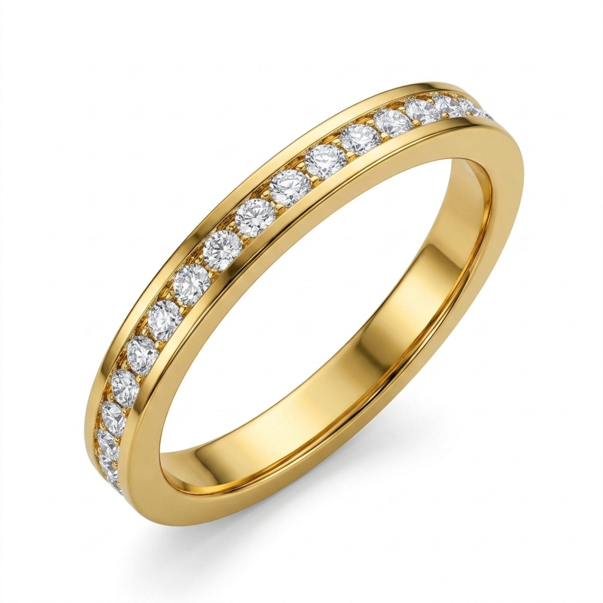 Classic Channel Set Diamond Half Eternity Band
