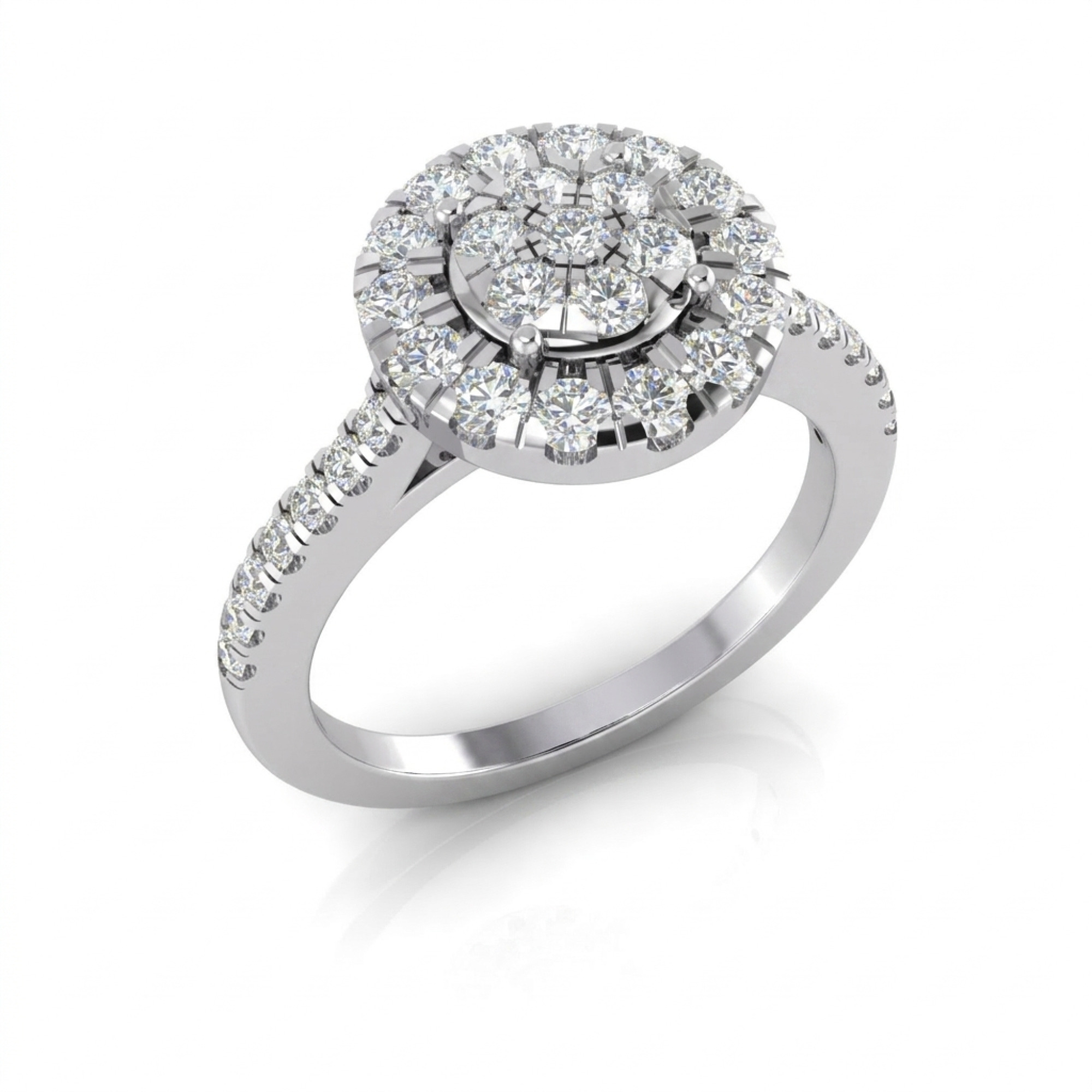 Cushion Cluster Ring