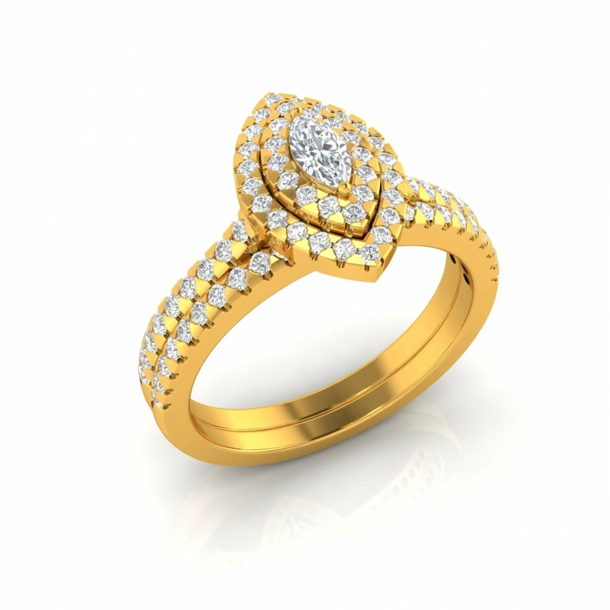 Marquise Double Halo Diamond Engagement Ring