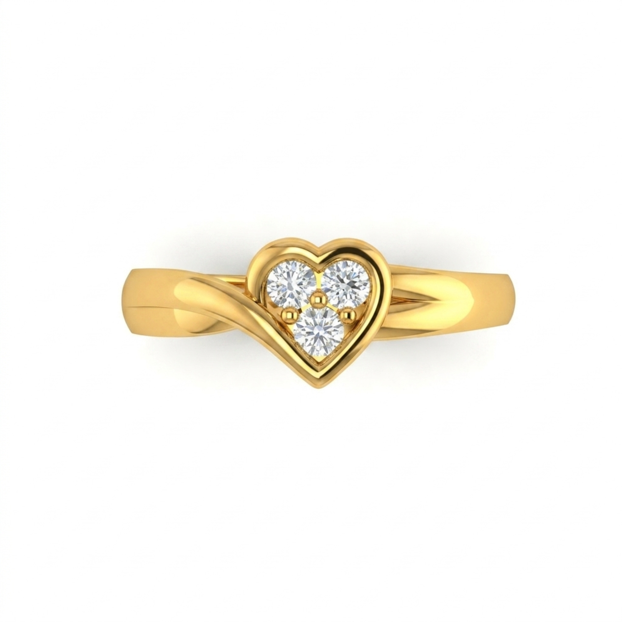 Tri-Diamond Heart Bypass Ring