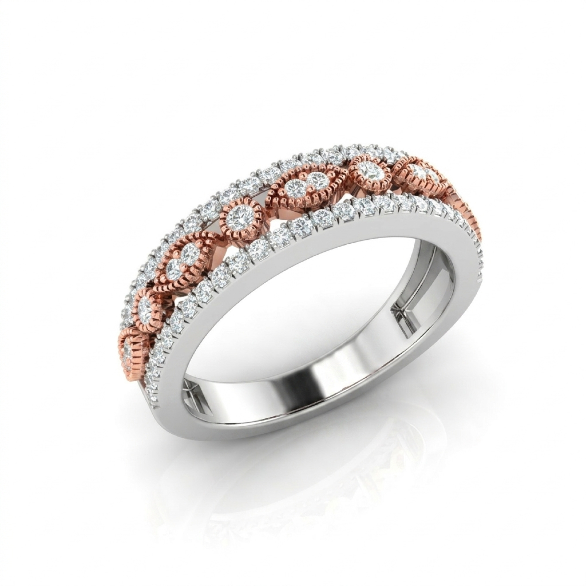 Two-Tone Marquise Milgrain Eternity Band