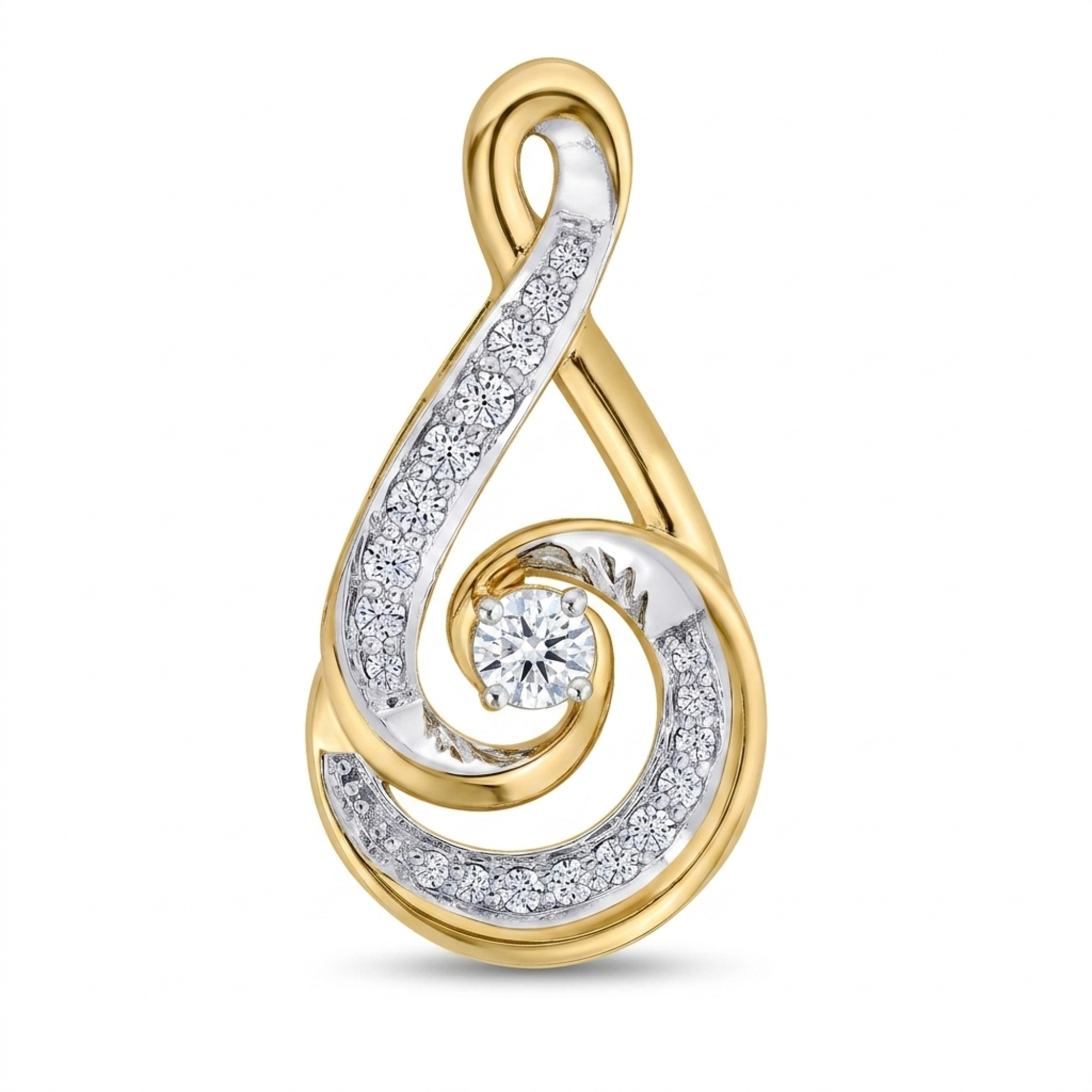 Spiral Swirl Diamond Pendant
