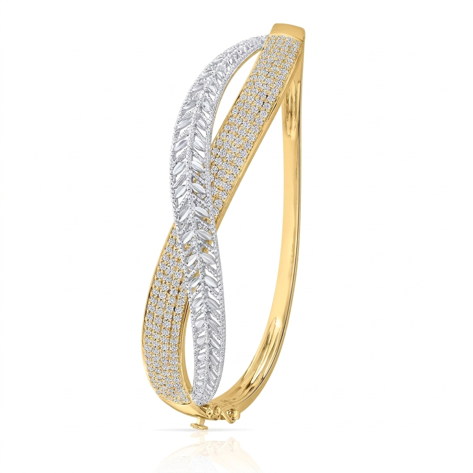 Twisted Leaf Vine Diamond Bangle