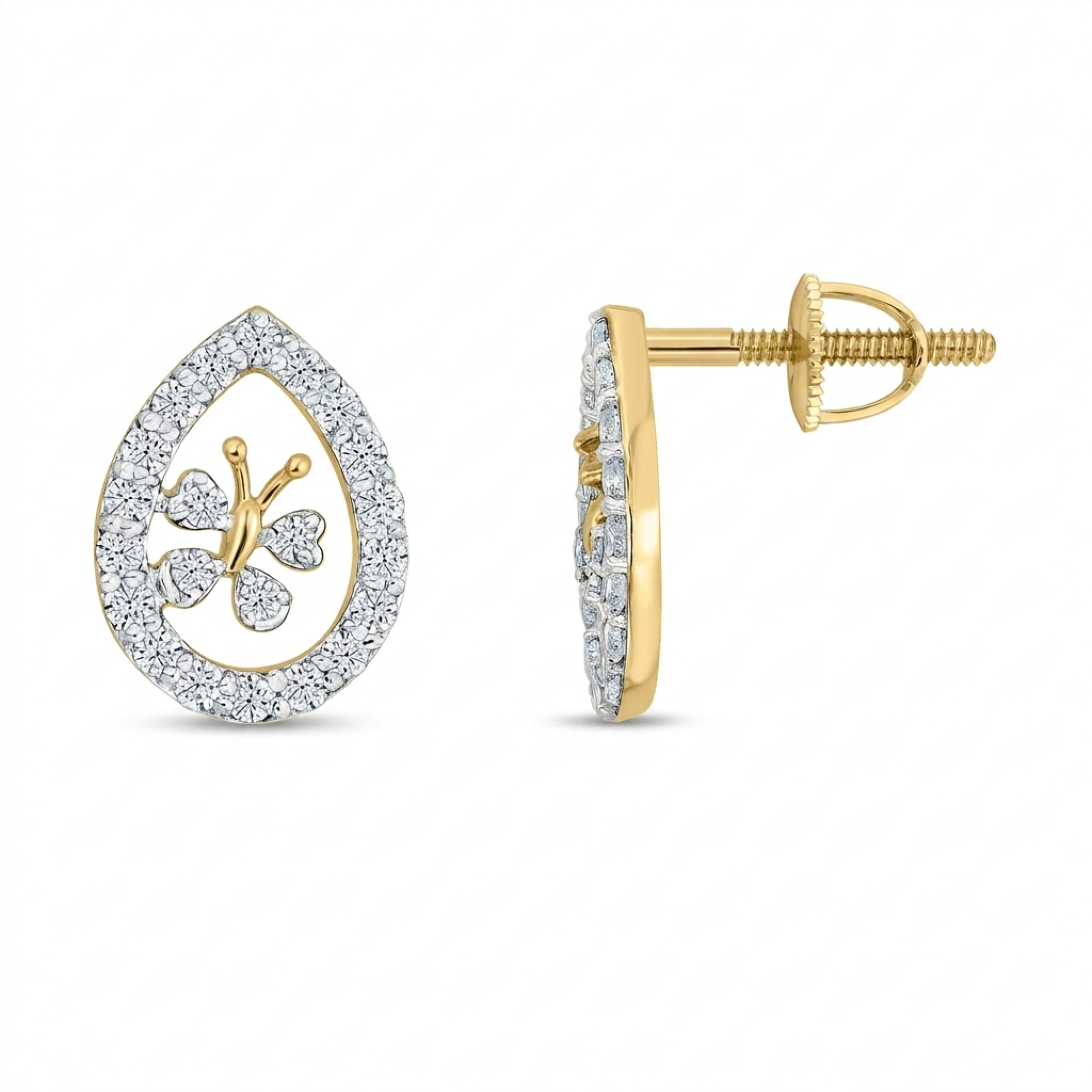 Butterfly Teardrop Studs
