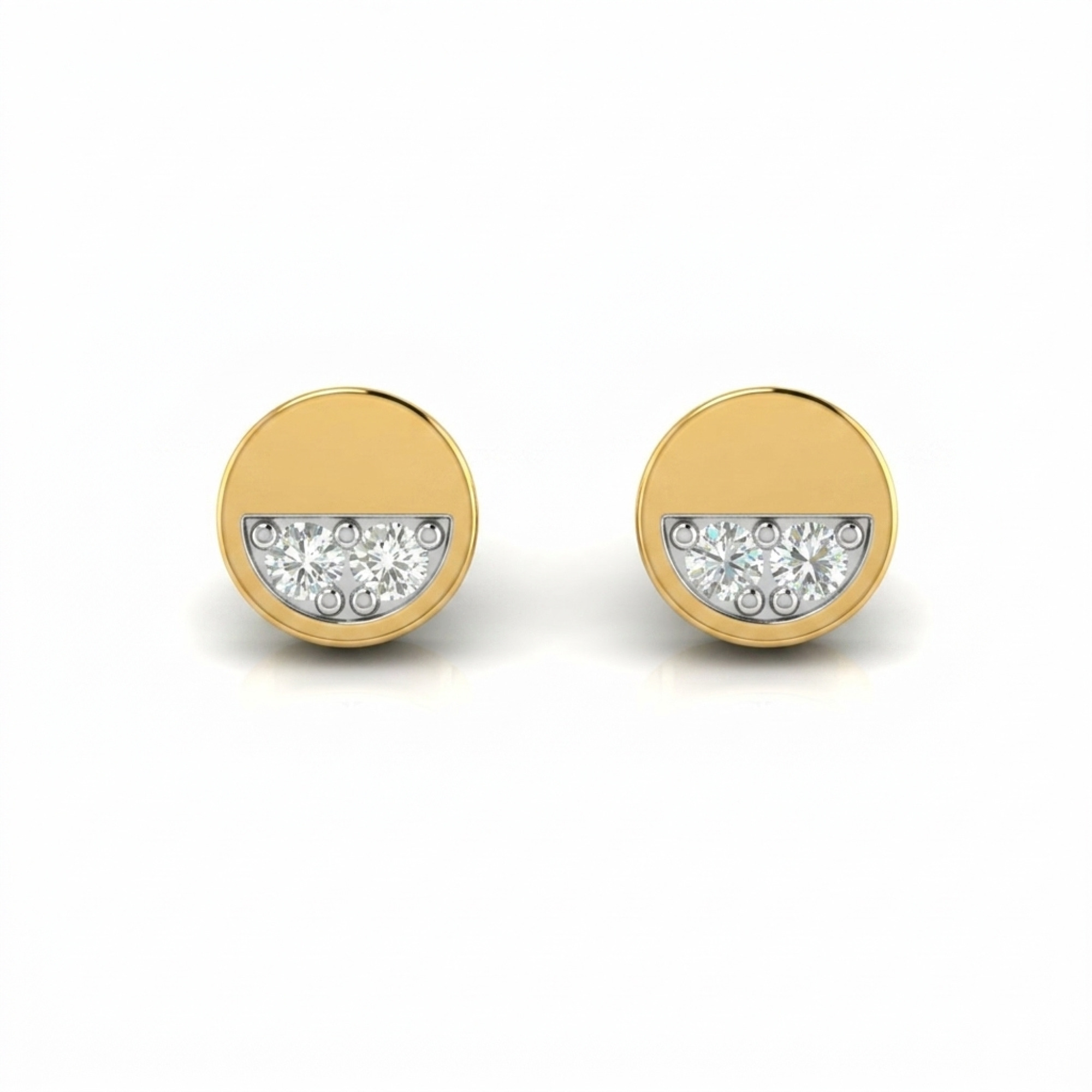 Half Moon Disc Studs