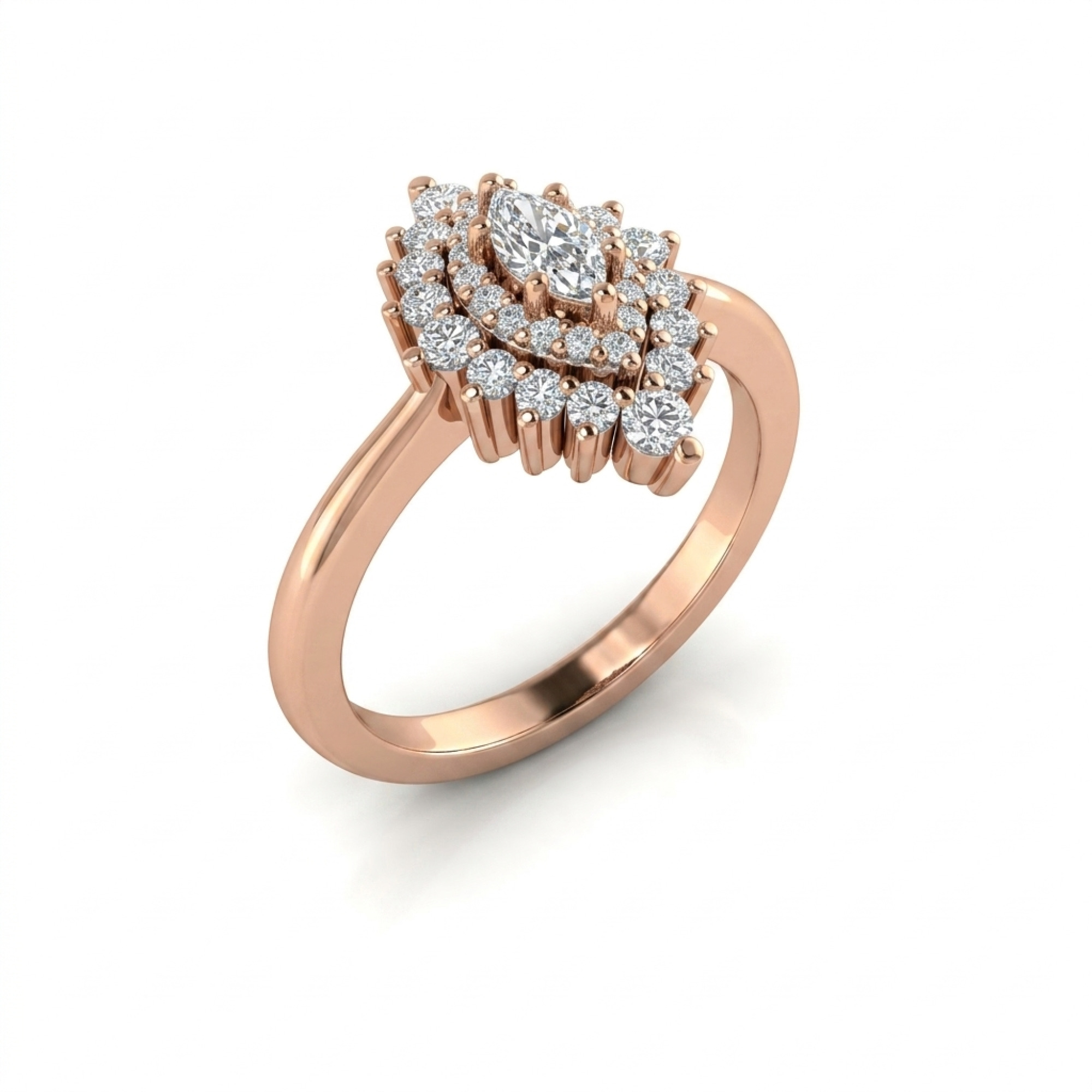 Marquise Starburst Diamond Cluster Ring
