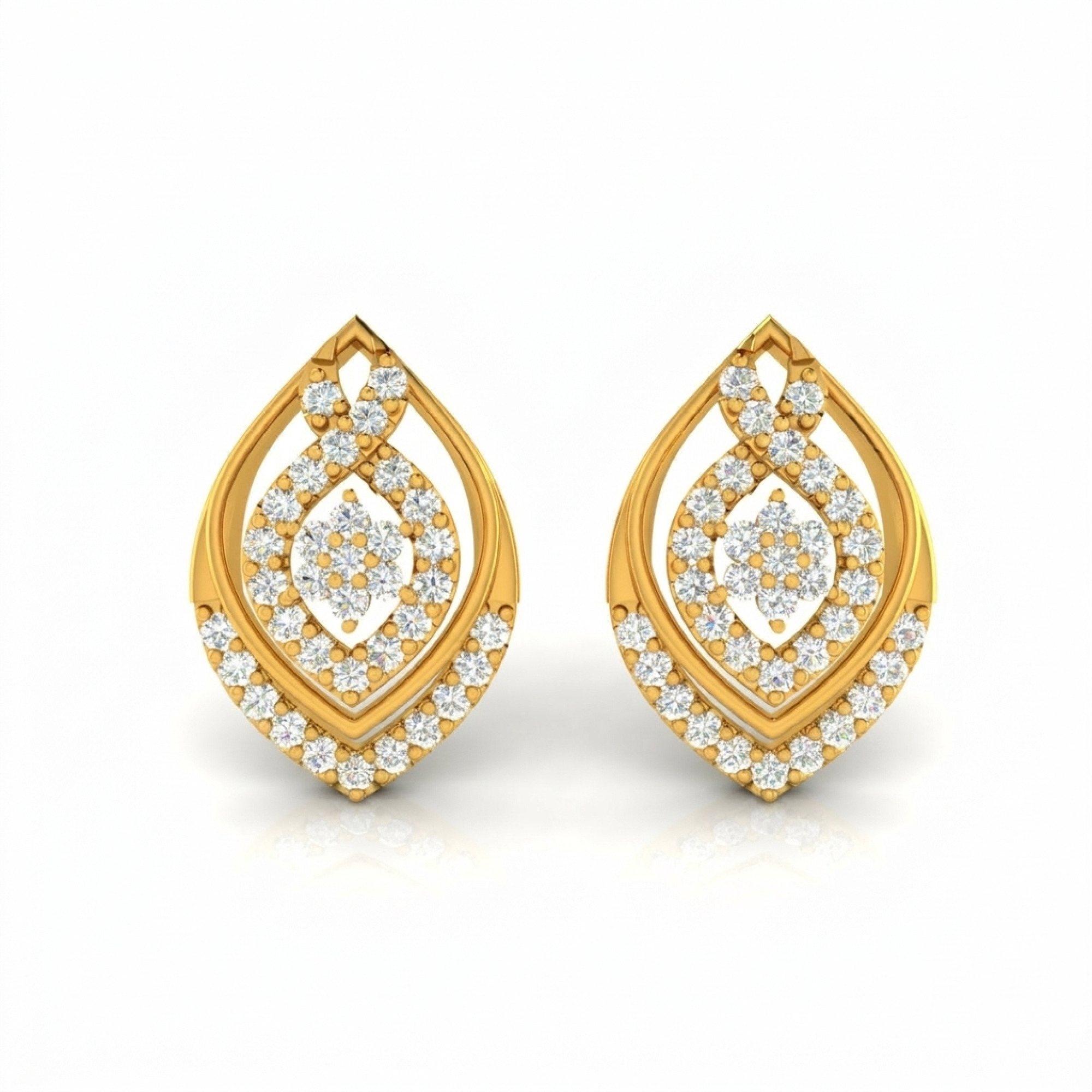 Double Halo Diamond Stud Earring