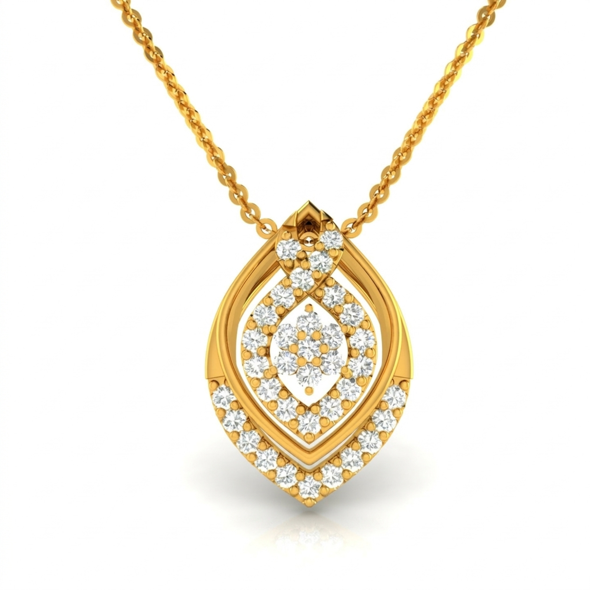 Double Halo Cluster Diamond Pendant