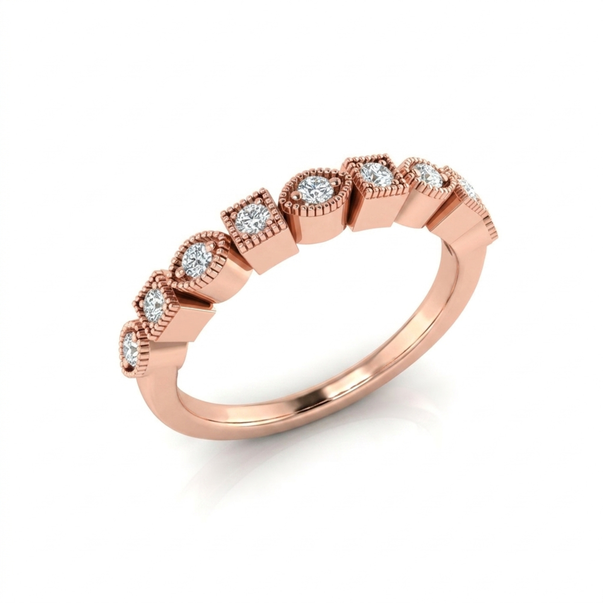 Milgrain Art Deco Diamond Eternity Band