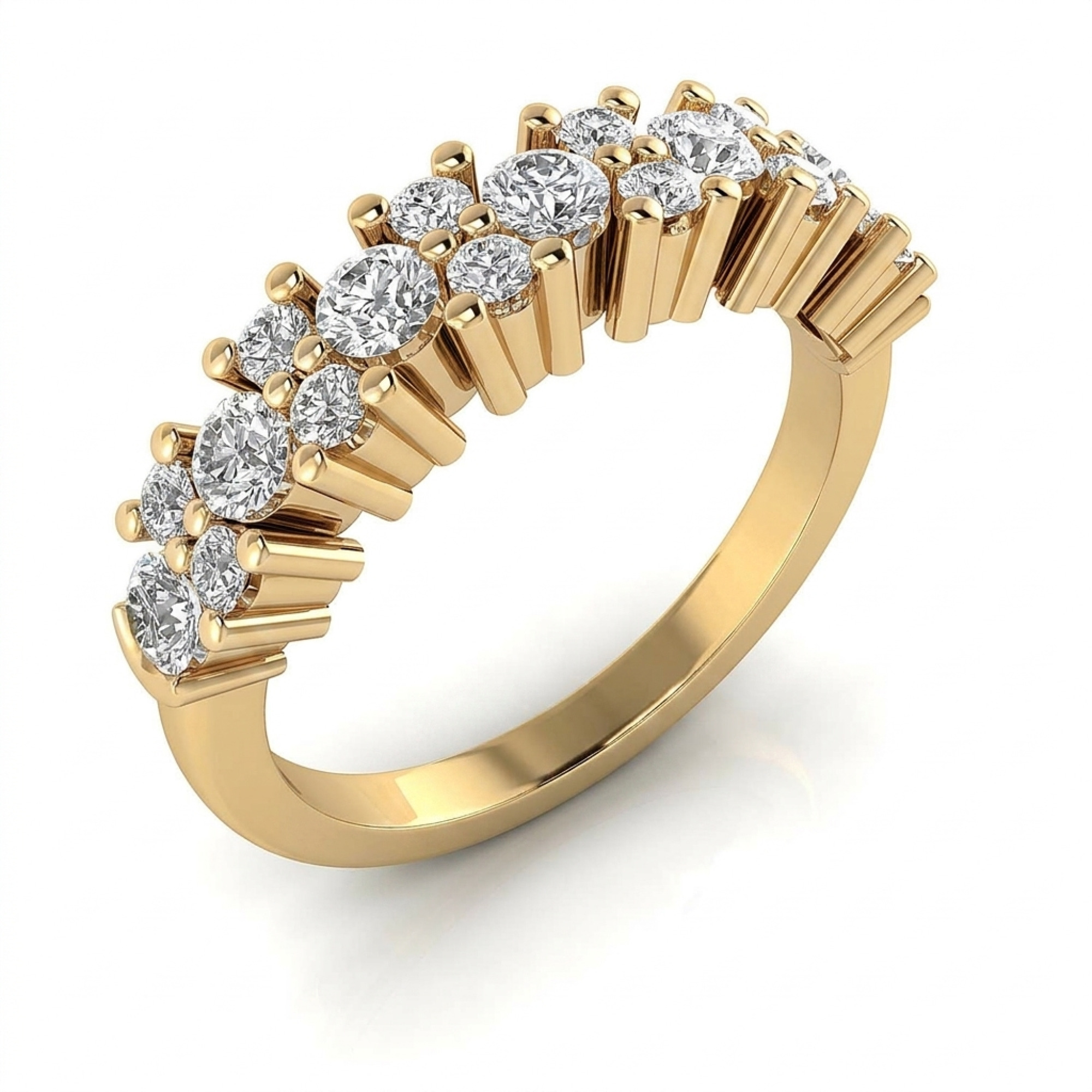 Double Row Zigzag Diamond Band