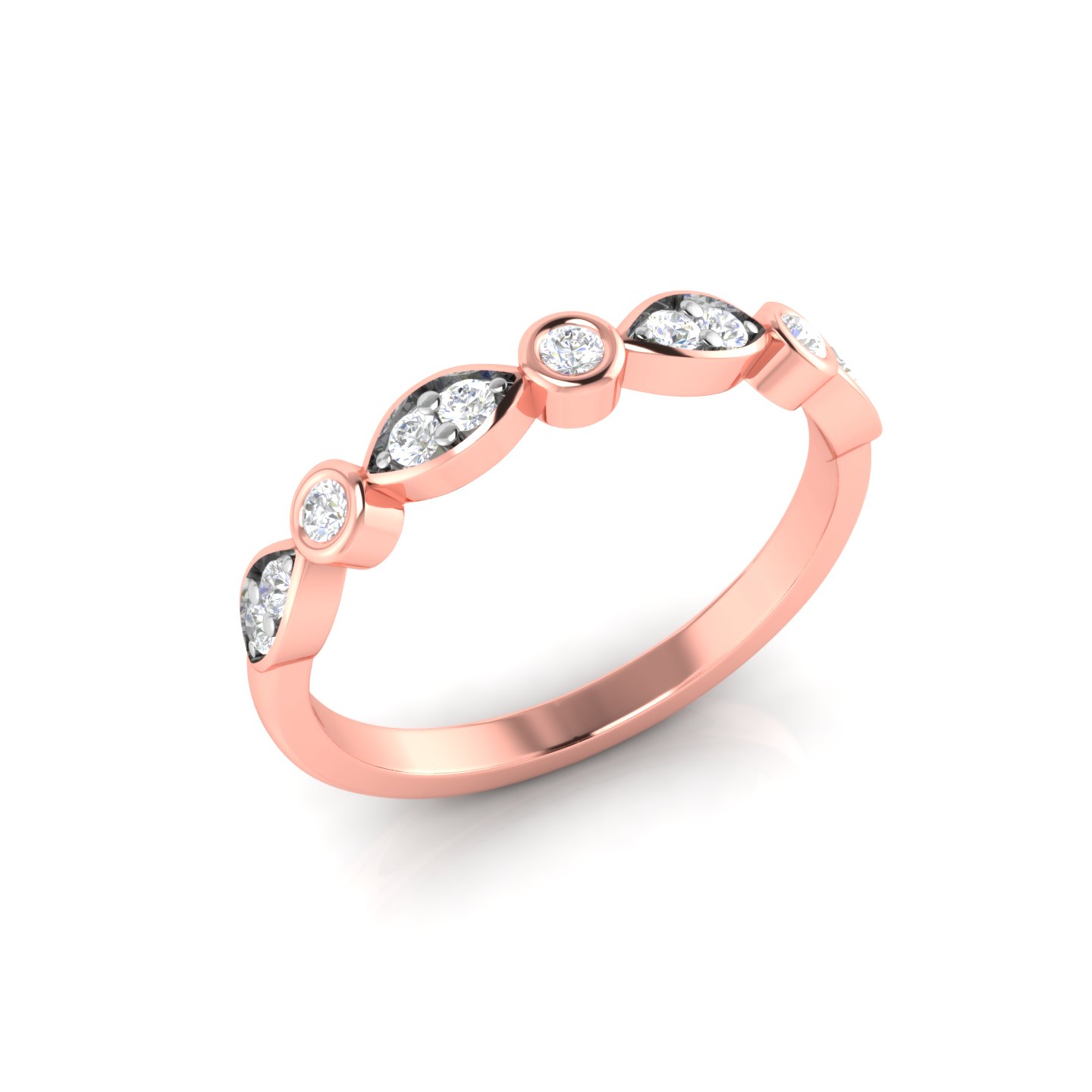 Marquise & Bezel Alternating Diamond Band