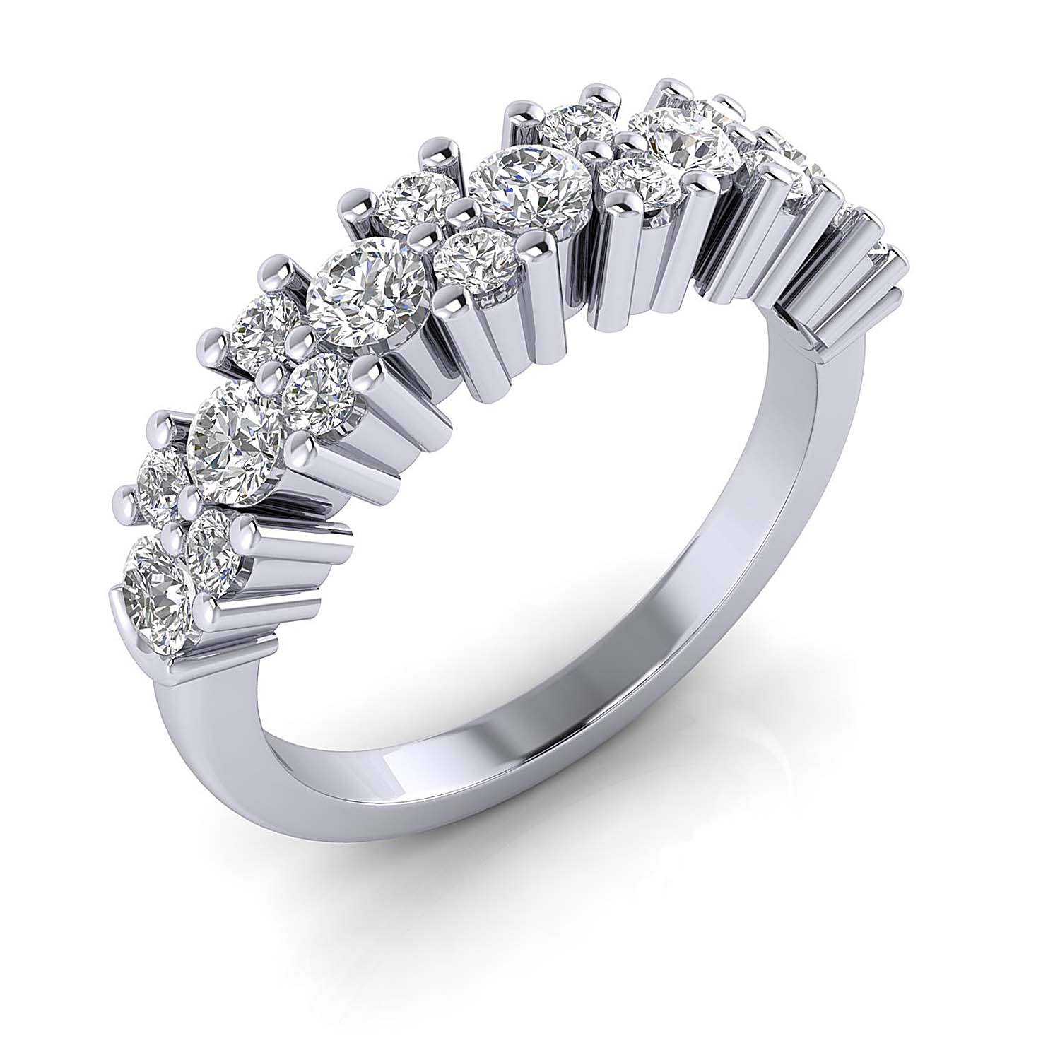 Double Row Zigzag Diamond Band