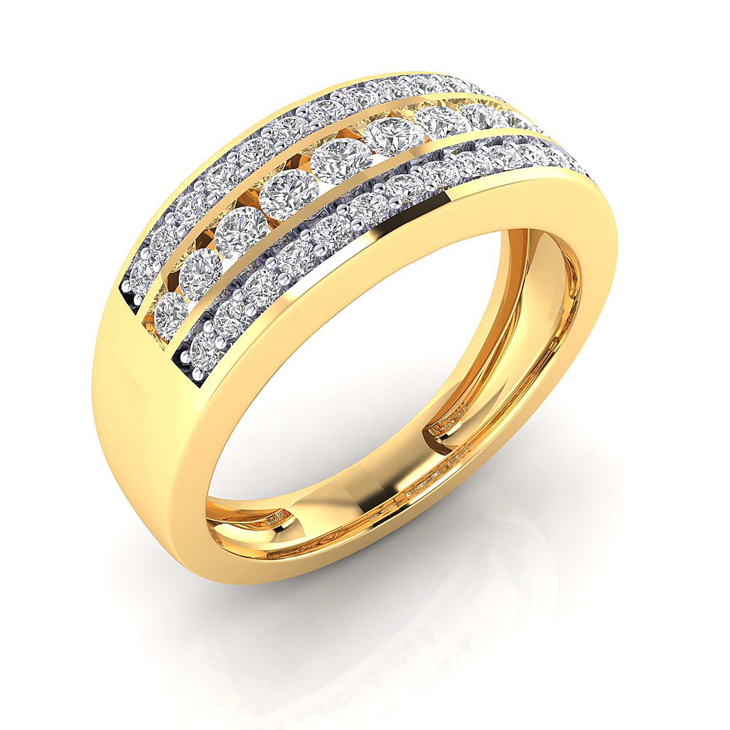 Triple Row Graduated Diamond Band Ring