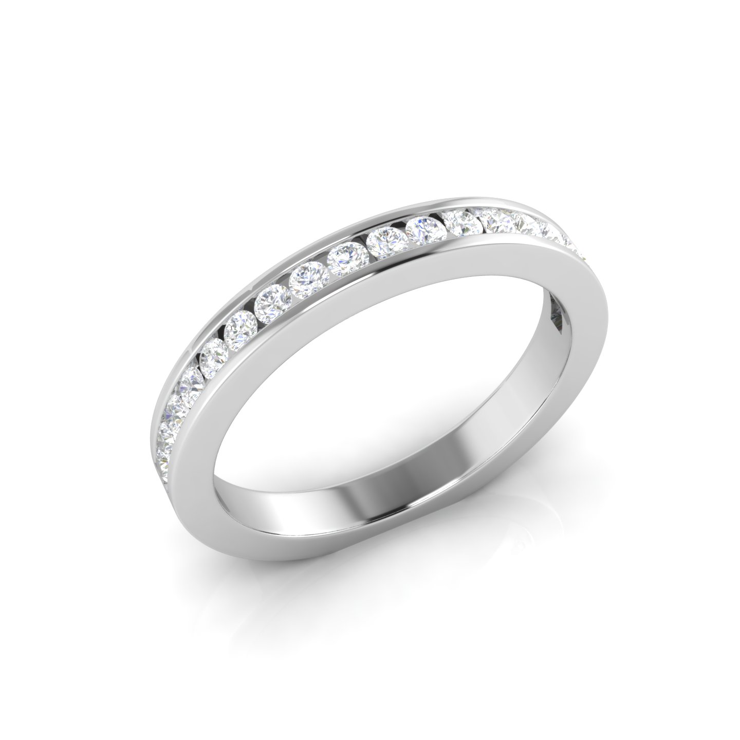 Classic Channel Set Diamond Half Eternity Band