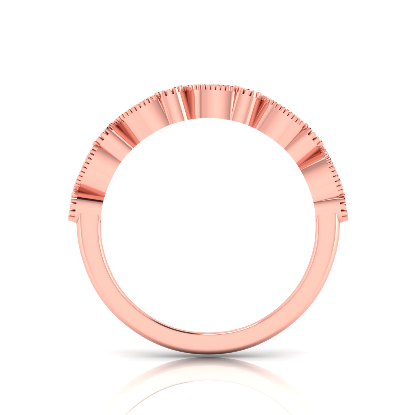 Rose Gold Milgrain Half Eternity Band
