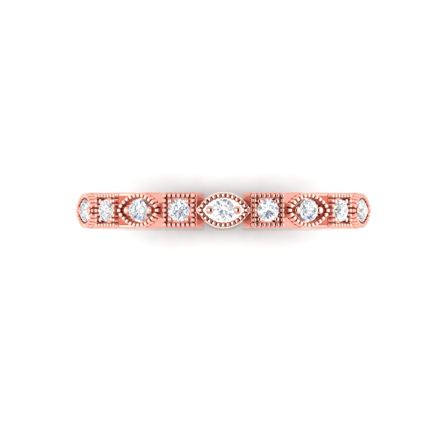 Milgrain Art Deco Diamond Eternity Band