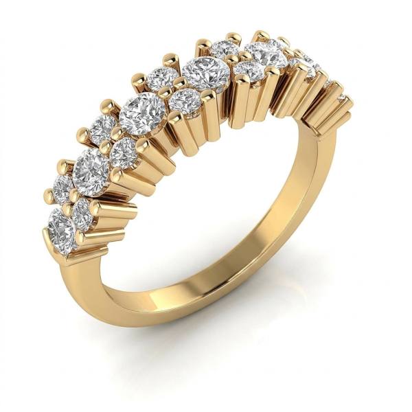 Double Row Zigzag Diamond Band