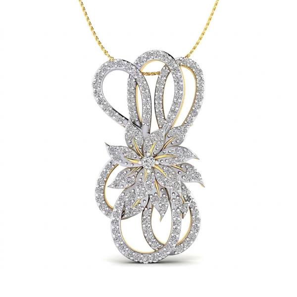Floral Ribbon Diamond Pendant