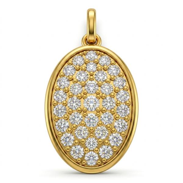 Oval Pave Diamond Pendant