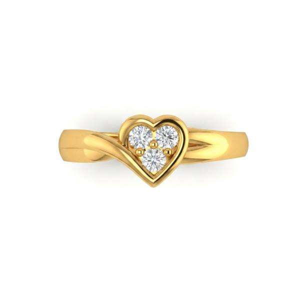 Tri-Diamond Heart Bypass Ring
